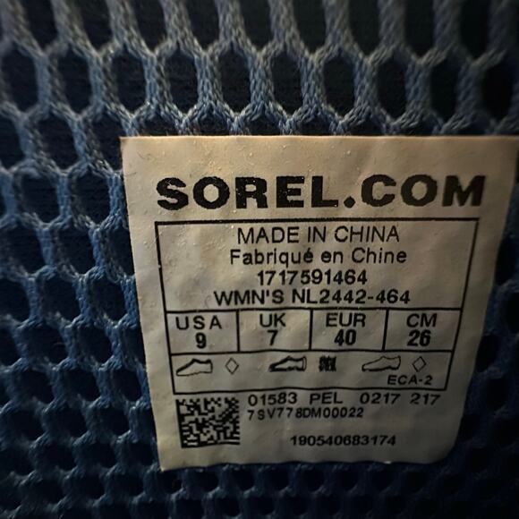 Sorel Size 9 Blue Lace Up Hidden Wedge Boots NL2442-464 1717591464 01583 0217 - Picture 7 of 8